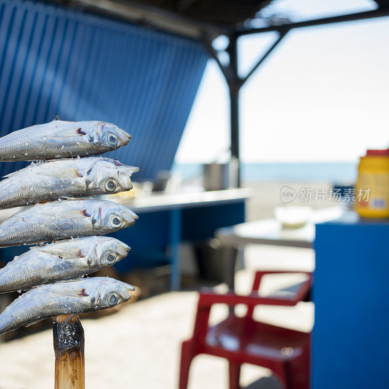 Gegrillter Fisch，沙丁鱼。